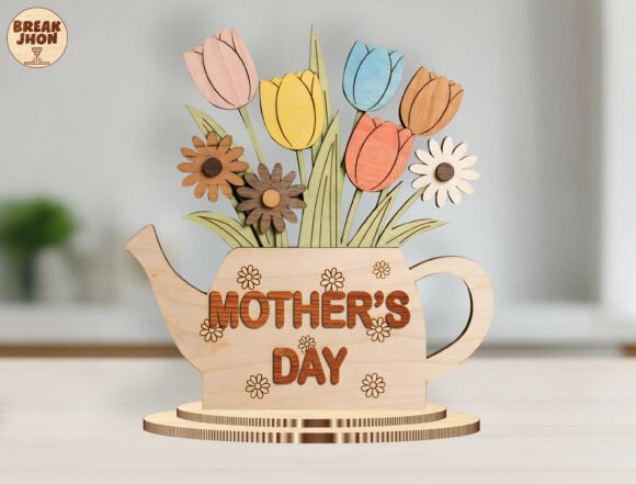 3D Layered Watering Can Flower SVG for Mother’s Day Branding