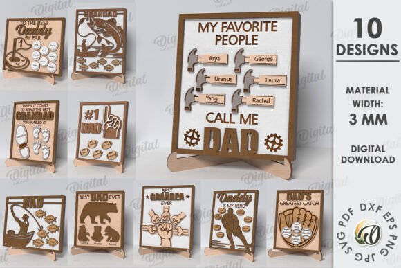 3D Personalized Father’s Day Signs for Laser Cutting Projects