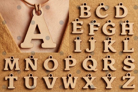 A–Z Alphabet Initial Pendant SVG Bundle for Laser Cutting & Jewelry Projects