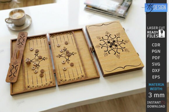 Backgammon Board Laser Cut Design Asset Review for Creative Projects