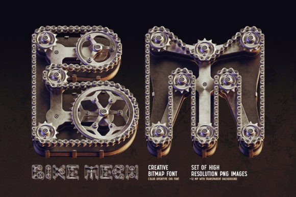 Bike Mech Font: A Color Fonts Asset for Bold Local Business Branding
