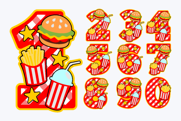 Burger and Fries Numbers: A Creative Design Asset for Blogs, Crafts & Graphics