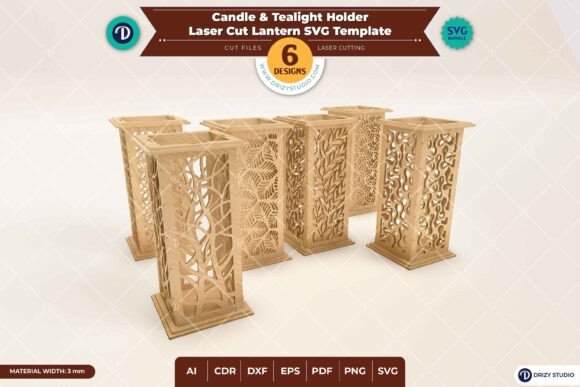 Candle and Tealight Holder Set of 6: A Laser-Cut Stand for Branding Elegance
