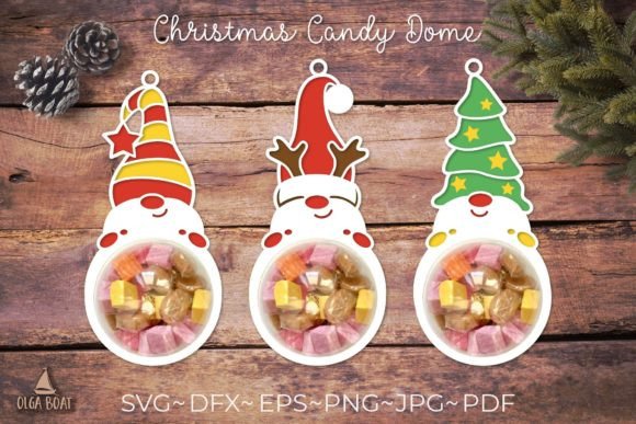Christmas Gnome Candy Dome Holder: A Festive Graphic Design Asset for Crafts