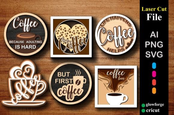 Coffee Bar Welcome Decor Bundle SVG: A Laser Cutting Asset for Signs and Content Design