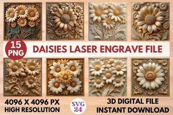 Daisies Laser Engrave File: A Versatile Graphic for Creative Branding