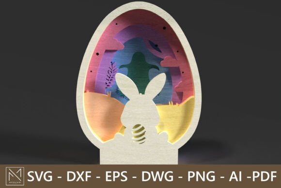 Easter Laser Cut Egg, Bunny Meadow SVG: A Spring Amp Design for Creative Sellers
