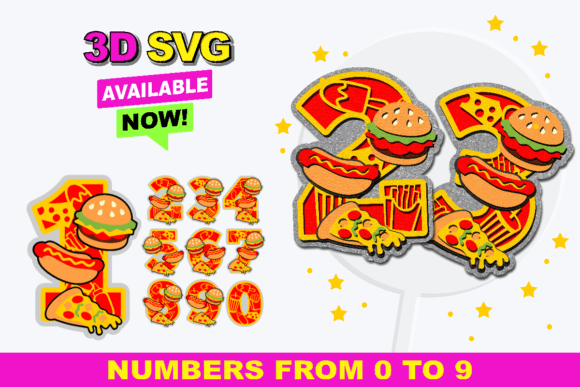 Fast Food Numbers: A Versatile Graphic Design Asset for Creative Publishers