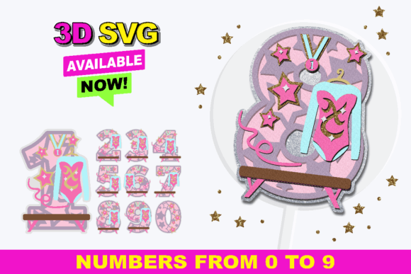Gymnastics Numbers: A 3D SVG Design for Embroidery Projects