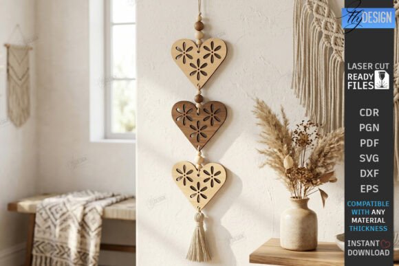 Hearts Hanging Decor Ornament Laser Cut: A Versatile Home Decor Asset