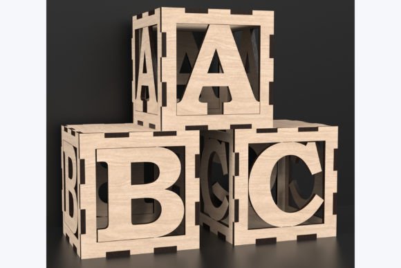 Laser Cut Alphabet Blocks SVG Files: A Design Asset for 3D Ornaments and Creative Projects