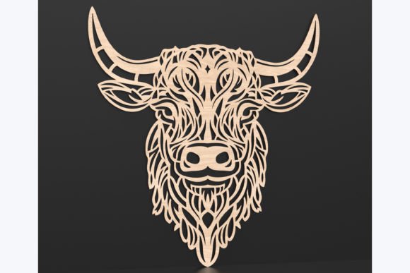 Laser Cut Highland Cow SVG for Wall Decor and More