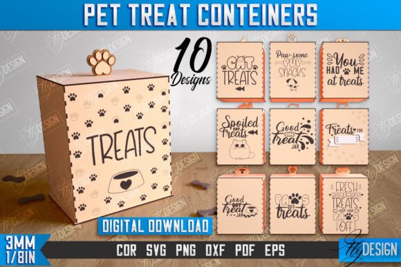 Laser-Cut Pet Treat Box Design for Modern Branding