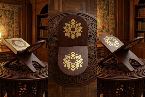 Laser Cut Quran Holder Book Stand Rehal for Home Decor