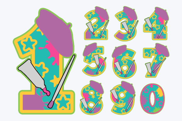 Painter Artist Numbers: A Design Asset for Crafts and Graphics Enthusiasts