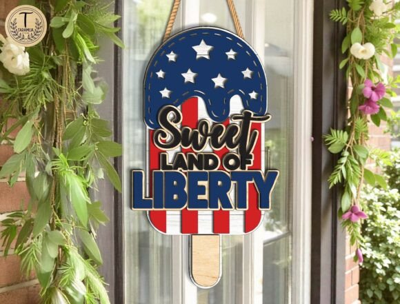 Patriotic Popsicle SVG: A Laser Cutting Design for Sweet Home Decor