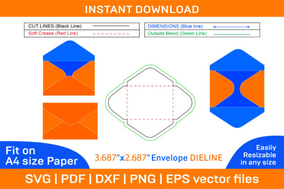 Plain Mini Envelope Template 3.687x2.687: A Must-Have Graphic Design Asset for Crafters