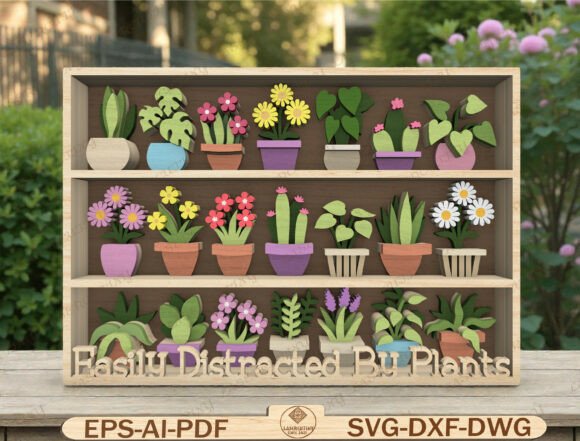 Plant Shelf Sign Laser Cut File: A Home Decor Graphic Design Asset for Modern Branding
