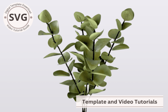 Realistic Paper Eucalyptus Leaves SVG for Crafts and Graphics