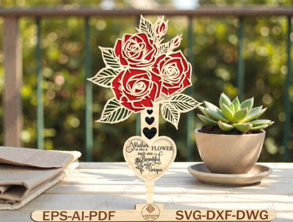 Rose Shadow Box Laser Cut File – A Graphic Template for Elegant Website & Editorial Design