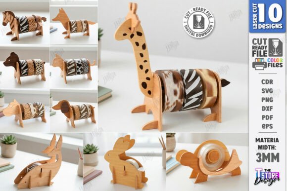 Wooden Animal Tape Dispenser Laser Set Review
